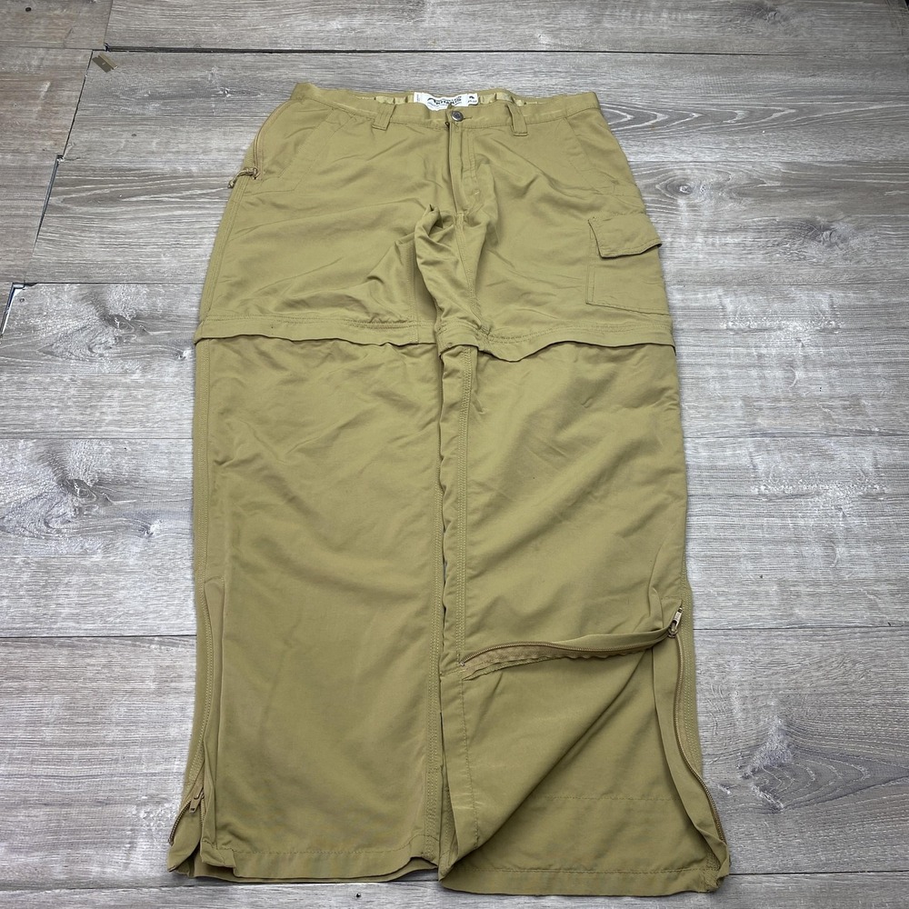 Mountain Khakis Pants Mens 35x32 Beige Convertible Hiking Relaxed Fit Nylon